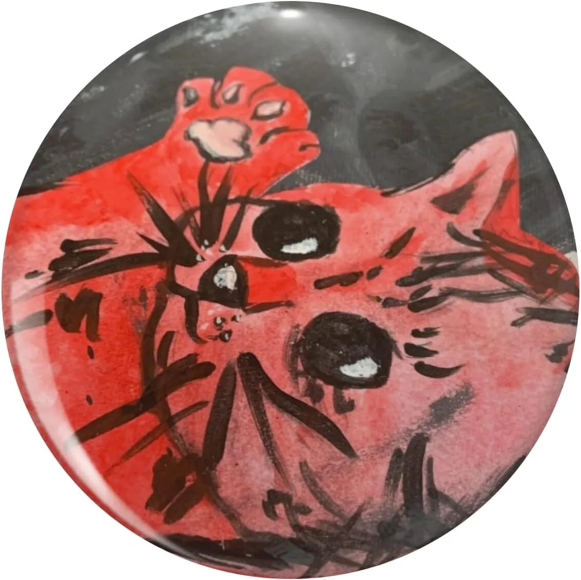 Playful Messy Red Kitty Lapel Pin Cute Brooch Pins Badges