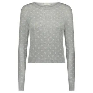 Polkadot NELL CROP SLOUCHY Heather Grey HEARTS POINTELLE -NEW