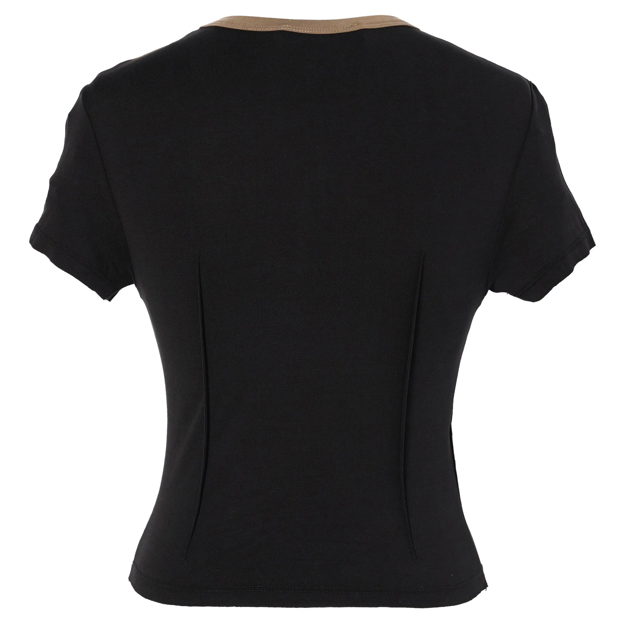 PRINTED SHORT SLEEVES T-SHIRT / OLIVE/BLACK