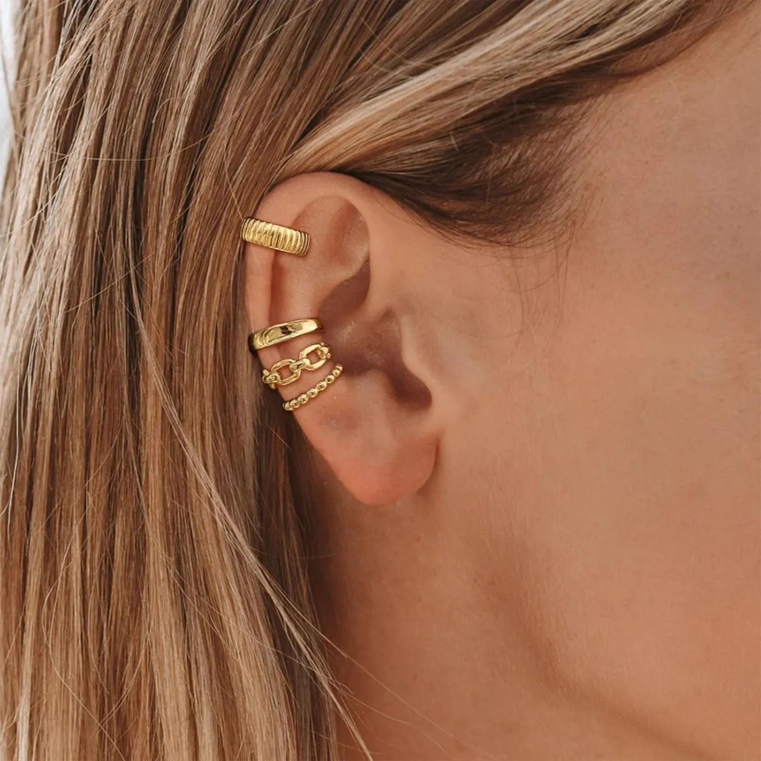 Rhinestone Ear Cuffs for Women Non-Piercing Cartilage Cuff Earrings Ear Cuffs for Women Trendy Jewelry 2025
