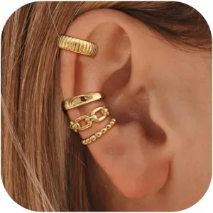 Rhinestone Ear Cuffs for Women Non-Piercing Cartilage Cuff Earrings Ear Cuffs for Women Trendy Jewelry 2025