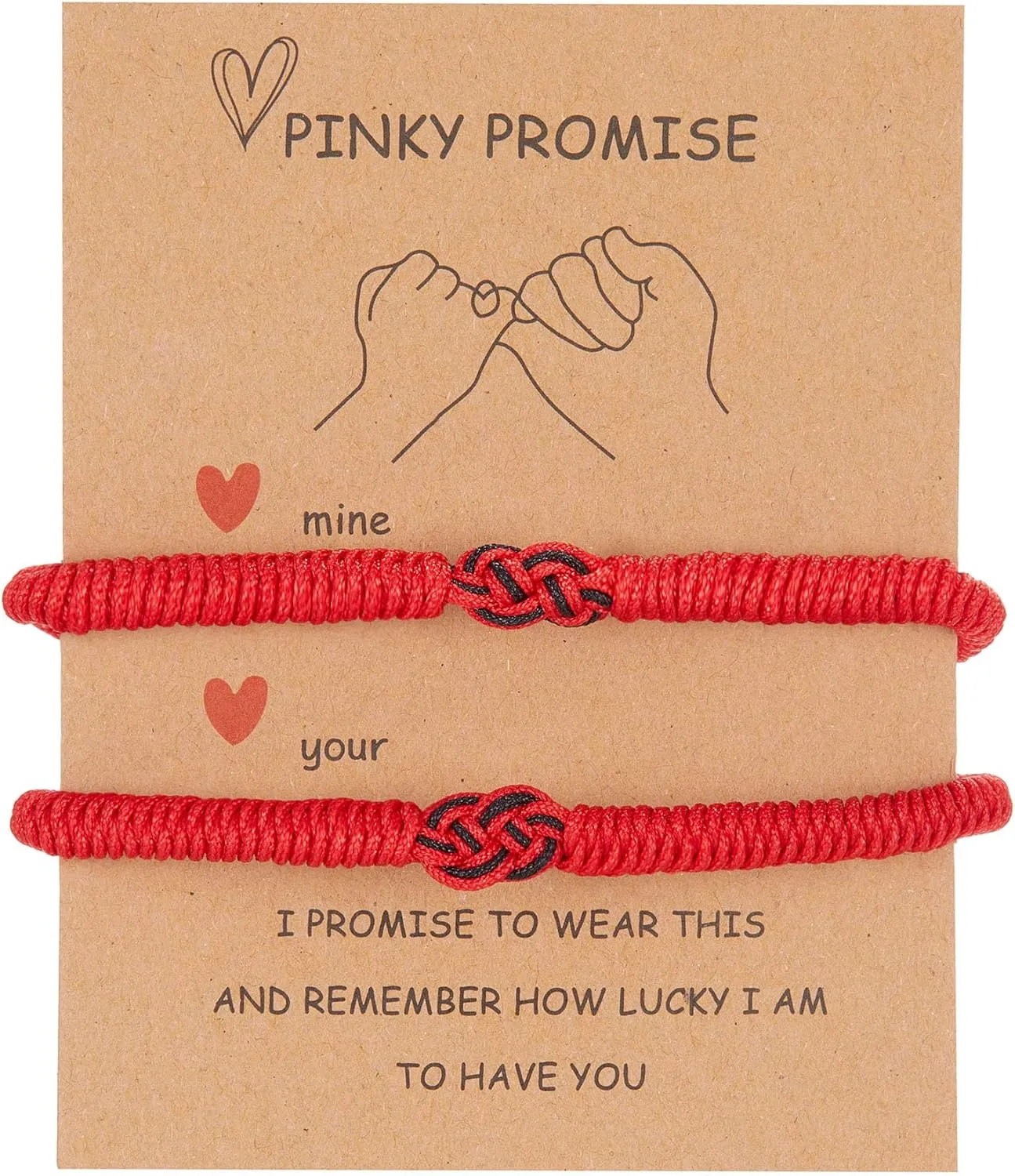 RINHOO Red String Bracelets Protection Adjustable Good Luck Vajra Knot Bracelet for Couples Friends Family Women Men