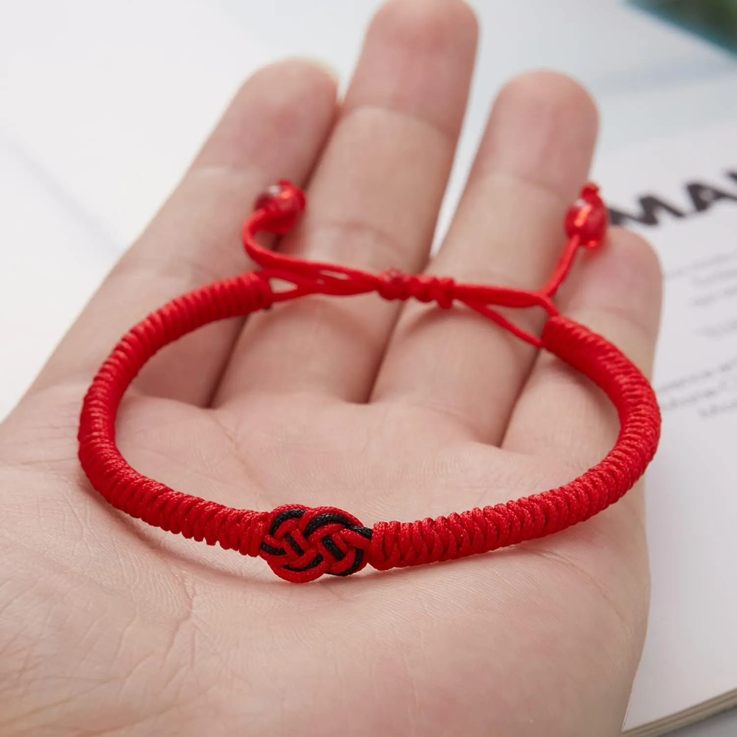 RINHOO Red String Bracelets Protection Adjustable Good Luck Vajra Knot Bracelet for Couples Friends Family Women Men