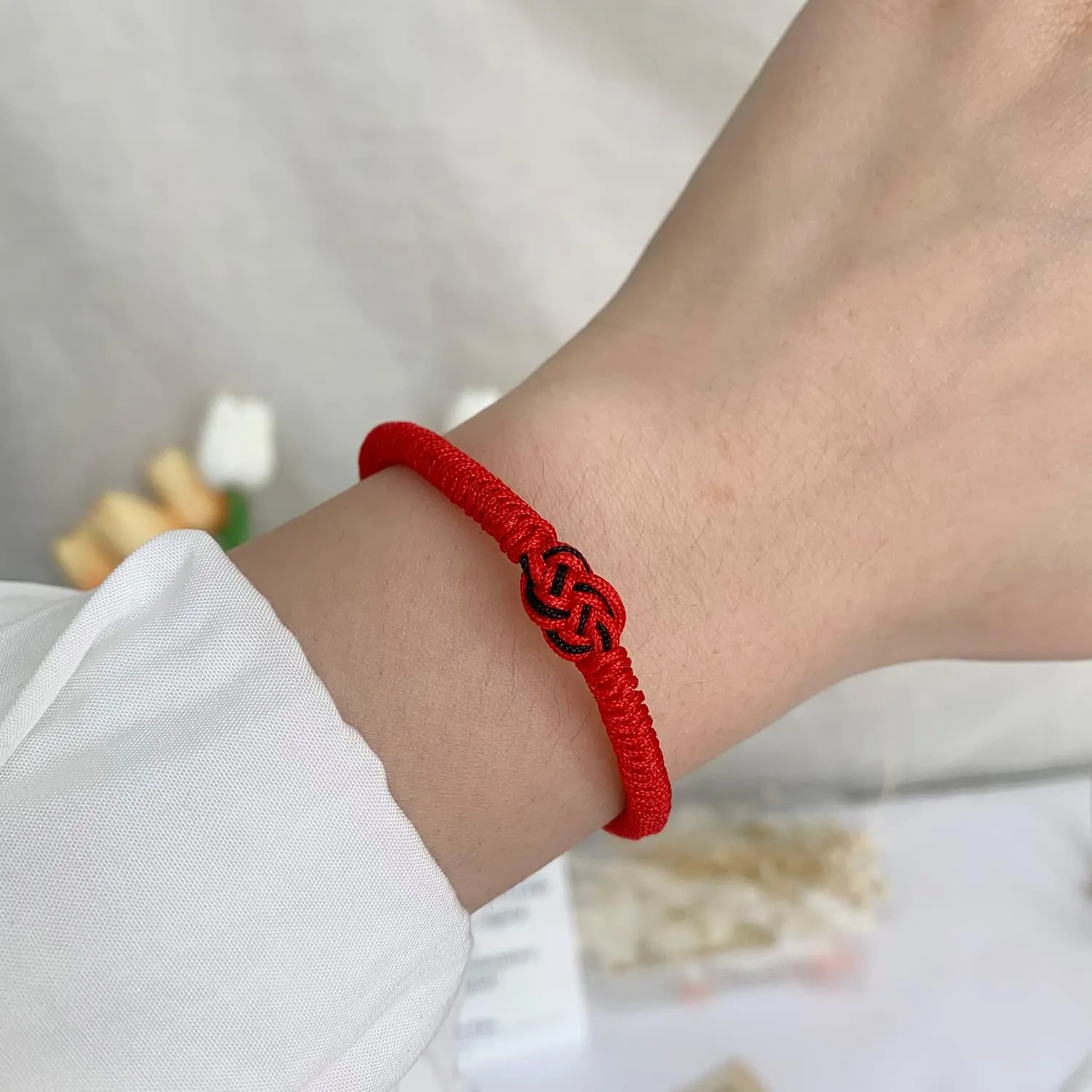 RINHOO Red String Bracelets Protection Adjustable Good Luck Vajra Knot Bracelet for Couples Friends Family Women Men