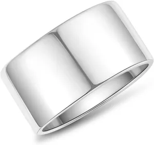 RLMOON 18K Gold or Silver Plated Wide Band Rings 12MM Thumb Ring for Women Men Thick Simple Plain Band Ring High Polished Comfort Fit Size 6-11