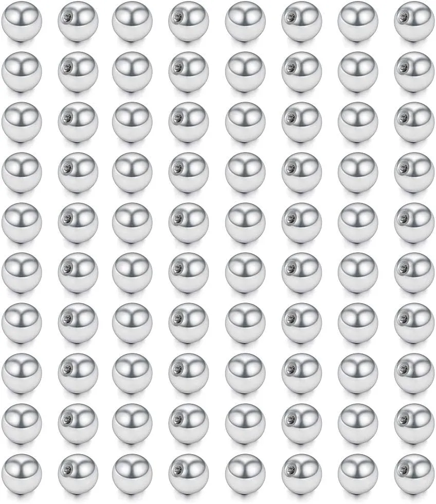 Ruifan 60-80PCS 316L Surgical Steel Replacement Balls Body Jewelry Piercing Barbell Parts 16G 14G Women Men