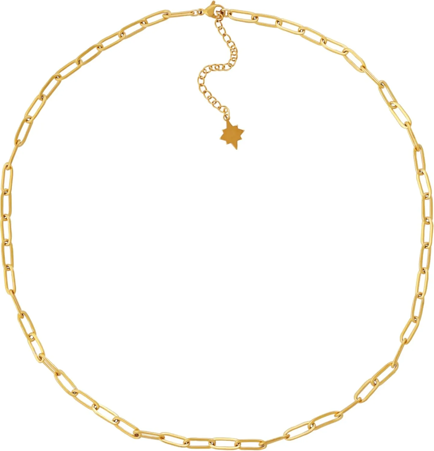 Sacina Gold-tone PaperClip Choker Paperclip Chain Necklace for Women, Gold-tone Chain Minimalist Necklace, Jewelry Gift for Women