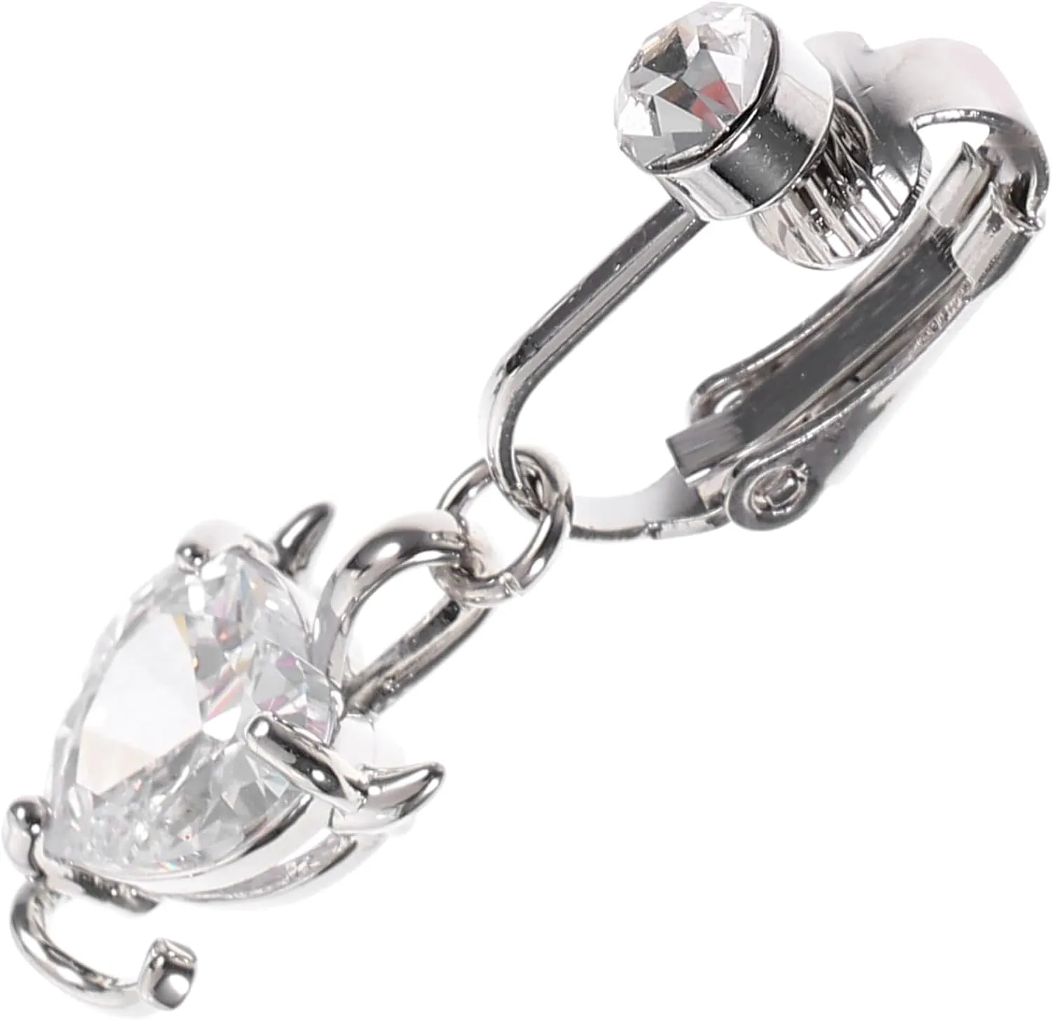 SAFIGLE Fake Belly Button Ring for Women Dangle Navel Jewelry with Heart Design Non Piercing Belly Button Jewelry for Festivals and Parties