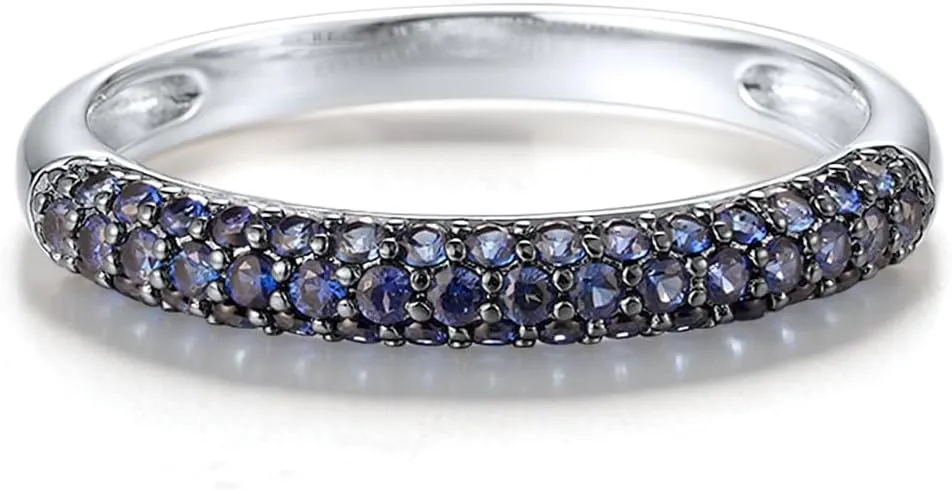 Santuzza 925 Sterling Silver Multi-Row Band Ring for Women