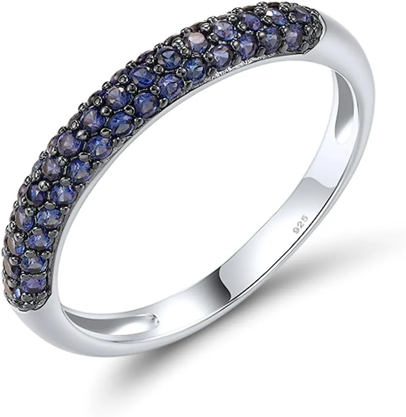 Santuzza 925 Sterling Silver Multi-Row Band Ring for Women