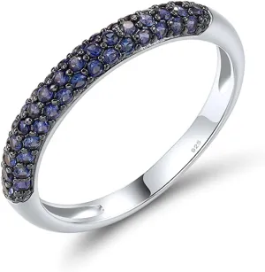 Santuzza 925 Sterling Silver Multi-Row Band Ring for Women