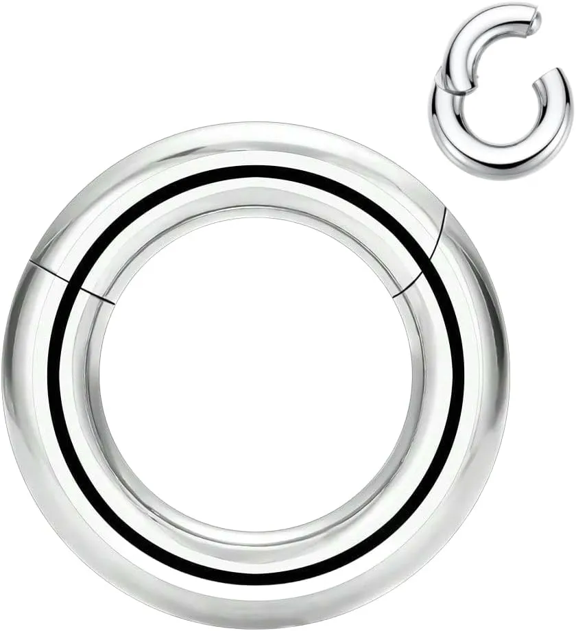 Septum Nose Rings Hinged Clicker Segment Surgical Steel PA Piercing Jewelry Ear Piercing Earrings Nose Hoop Unisex Hinged Earring 12mm