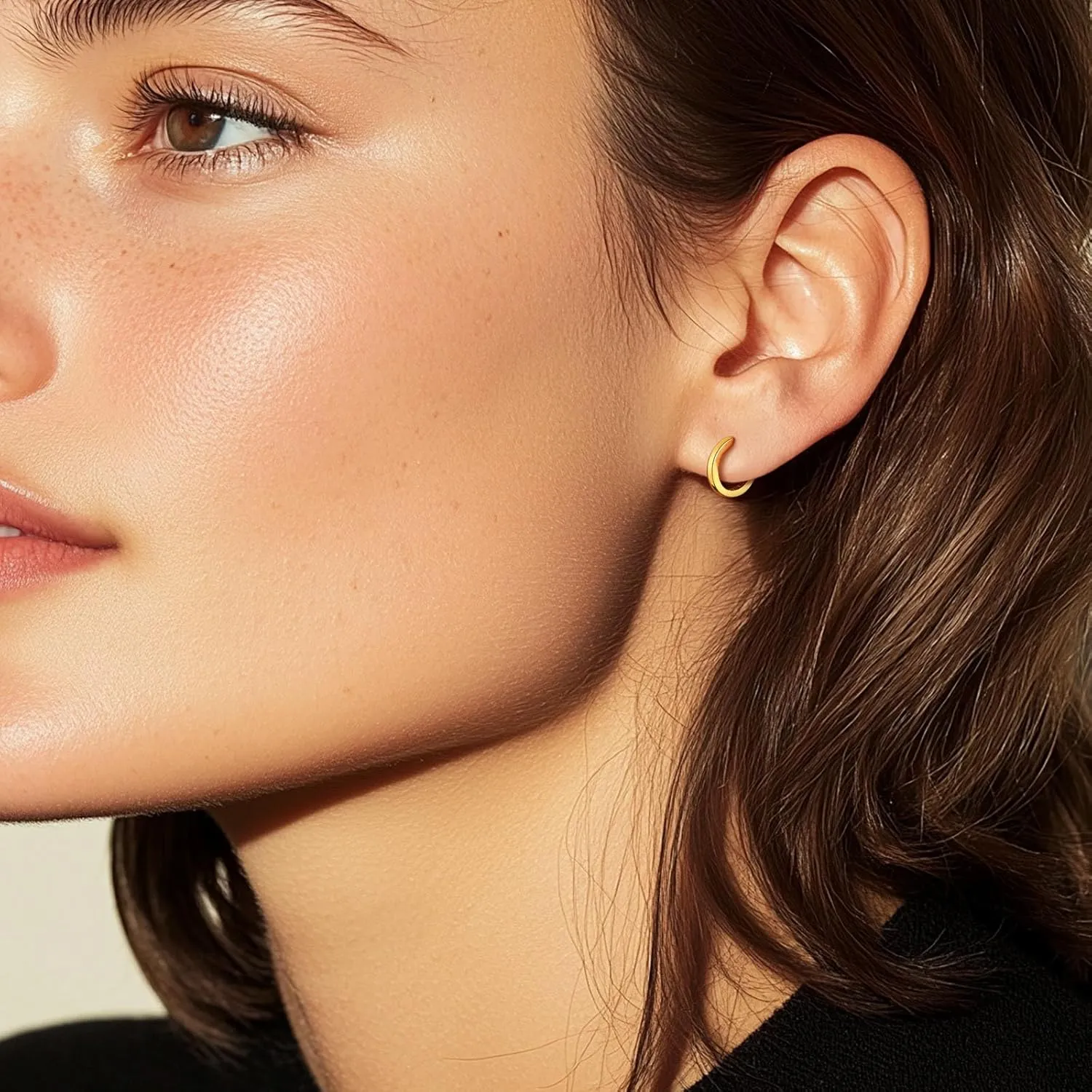 Silvora 925 Sterling Silver Small Hoop Earrings for Women Huggie Earrings Hypoallergenic Cartilage Earrings Tiny Hoops 6mm/8mm/10mm/12mm