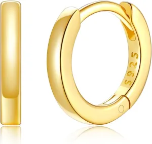 Silvora 925 Sterling Silver Small Hoop Earrings for Women Huggie Earrings Hypoallergenic Cartilage Earrings Tiny Hoops 6mm/8mm/10mm/12mm