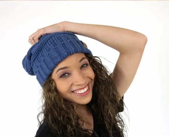 Slouchy Beanie - Tri-Color Taupe
