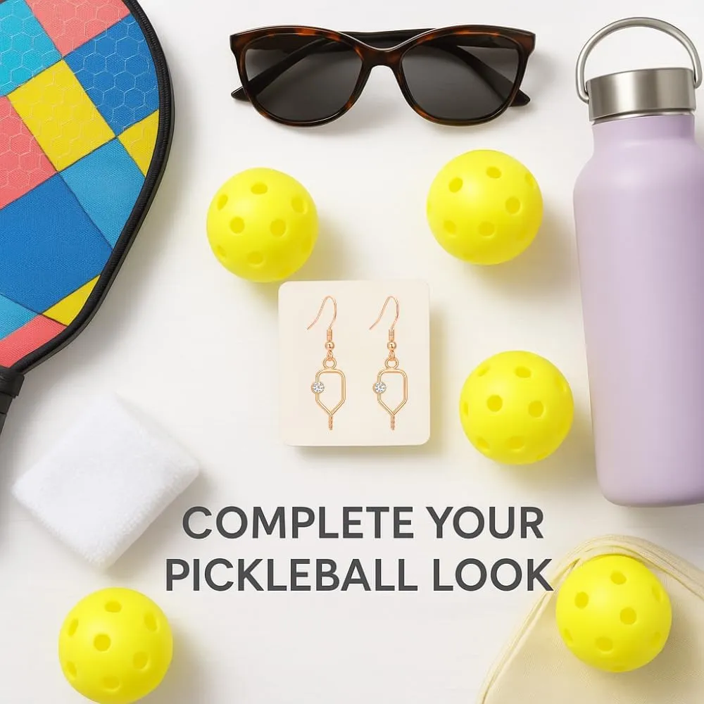 Sportybella Pickleball Jewelry, Pickleball Earrings, Silver Pickleball Paddle Charm Earrings for Women, Pickleball Gift
