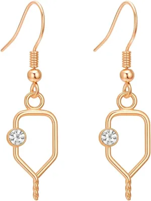 Sportybella Pickleball Jewelry, Pickleball Earrings, Silver Pickleball Paddle Charm Earrings for Women, Pickleball Gift