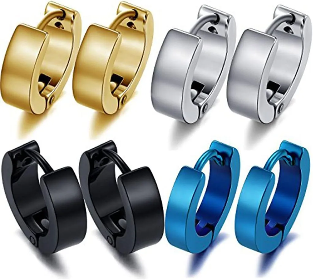 Stainless Steel Huggie Earrings - Unisex Cool Small Hypoallergenic Hoop Stud Earring Piercings (1pair Silver)