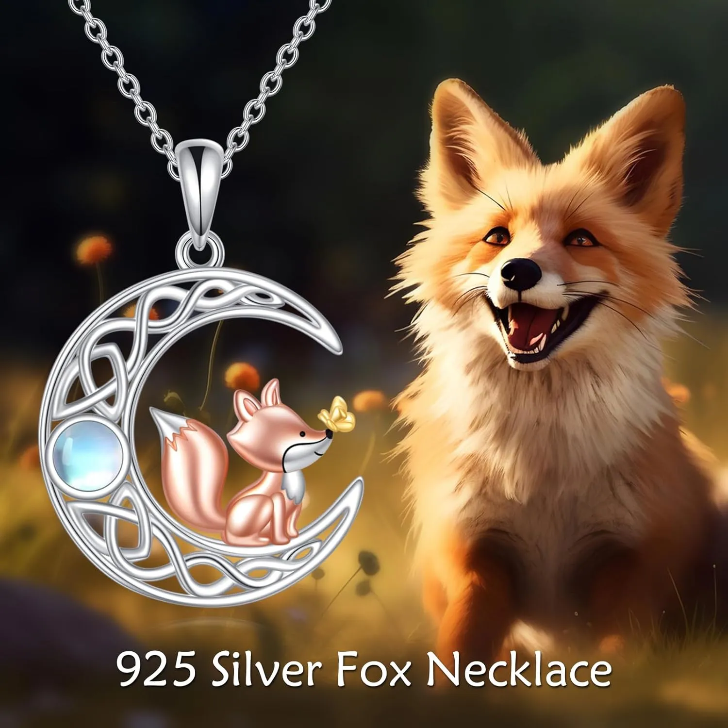 Sterling Silver 925 Owl/Red Panda/Blue Bird/Monkey/Wolf/Raven/Turtle/Possum/Bearded Dragon/Flamingo/Platypu/Raccoon/Robin Bird/Fox Necklace Heart Pendant Animal Jewelry Gift For Women