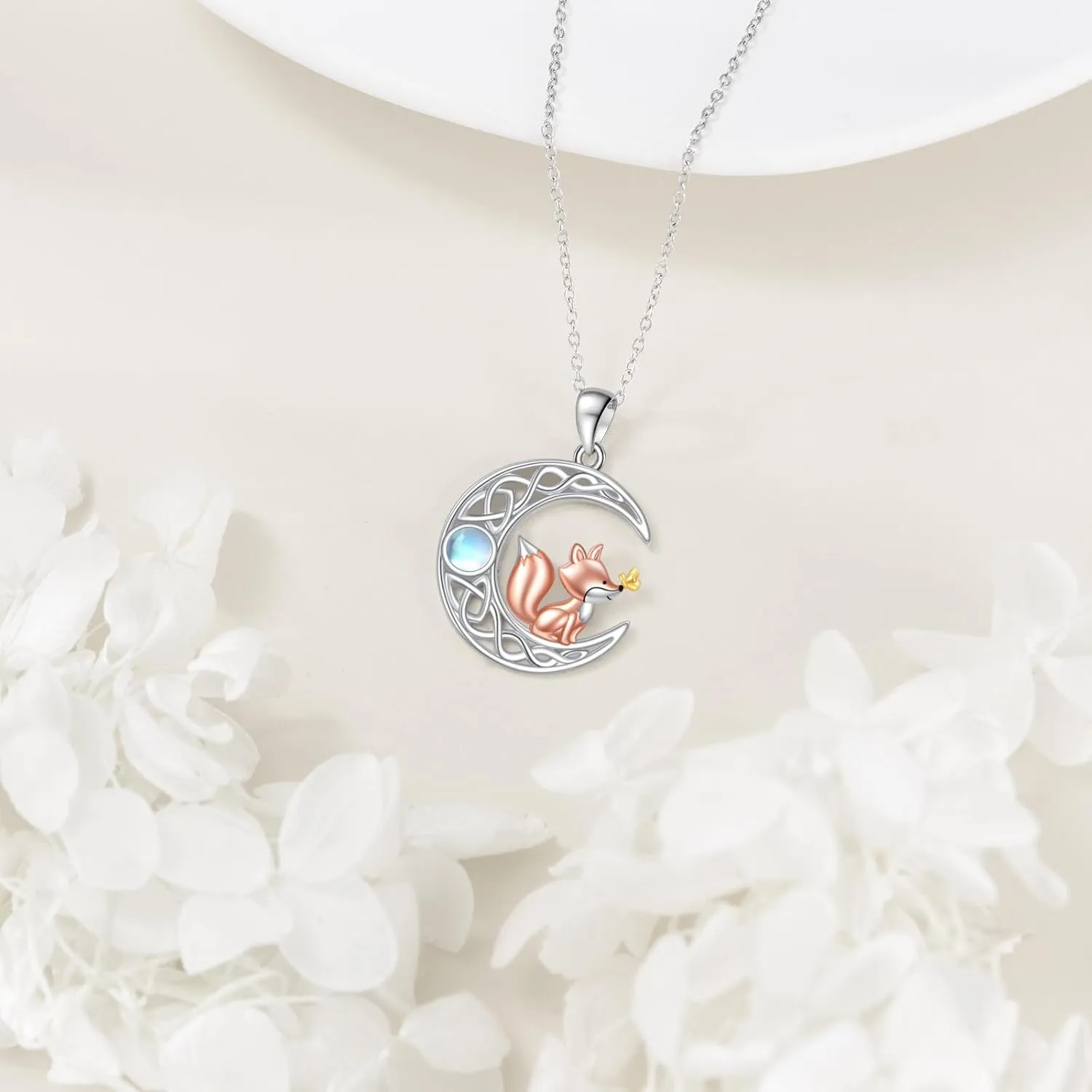 Sterling Silver 925 Owl/Red Panda/Blue Bird/Monkey/Wolf/Raven/Turtle/Possum/Bearded Dragon/Flamingo/Platypu/Raccoon/Robin Bird/Fox Necklace Heart Pendant Animal Jewelry Gift For Women