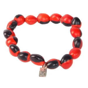 Stretchy Beaded Bracelet for Women - w/Peruvian Huayruro Good Luck Huayruro Red Seeds, Adjustable Charm Bracelet, Handmade Jewelry, Birthday Gifts For Girls, Mother, Wife and Daughter