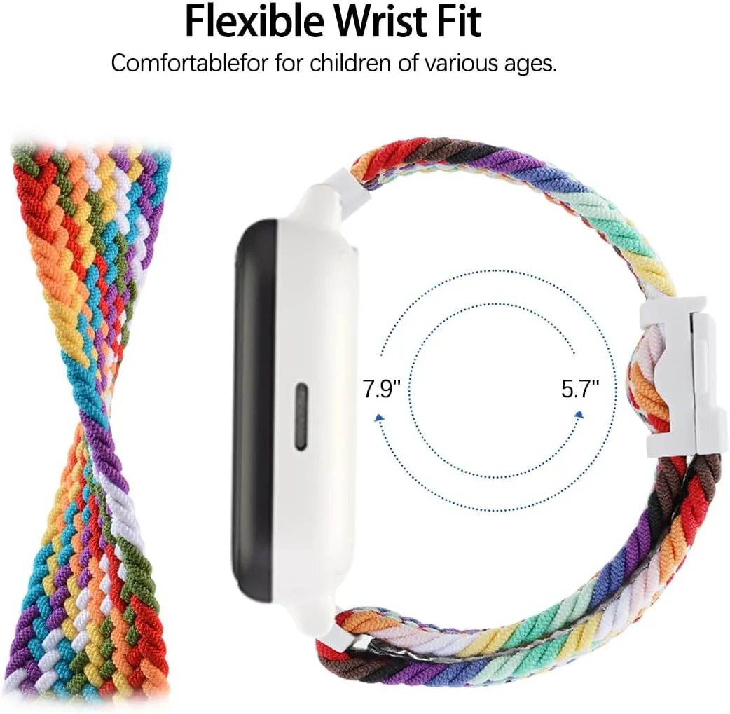 Stretchy Braided Gizmo Watch Band Replacement - Magnetic Buckle, Adjustable Length, Breathable, Quick Release Spring Bars