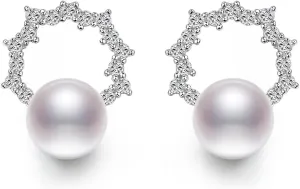 Stud Pearl Earrings for Women AAAAA Freshwater Pearls Jewelry Gifts for Wife Mom Girlfriend Her Wedding Birthday Anniversary