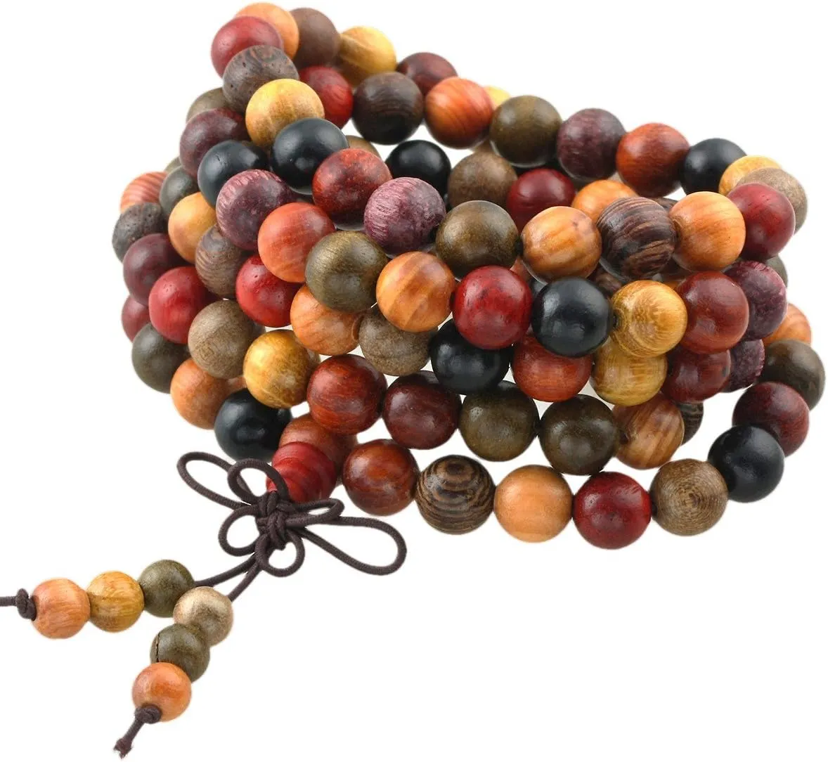 SUNYIK 8mm 108 Tibetan Buddhist Mala Bracelet Natural Beaded Prayer Bead for Women Men