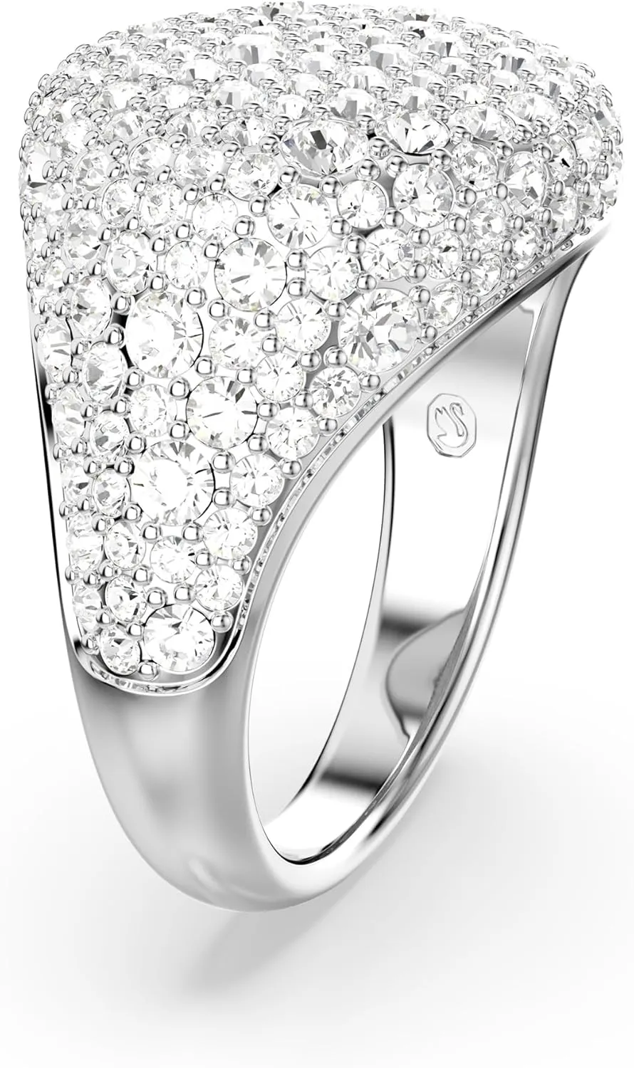 Swarovski Meteora Cocktail Ring, Clear Crystals, Rhodium Finished Metal