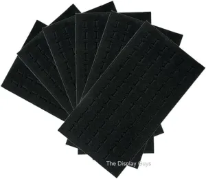 TheDisplayGuys - 6-Pack Deluxe Black Velvet Jewelry Ring Display Foam Pad Insert - 72 Slots Holder - 14x7 Full Size
