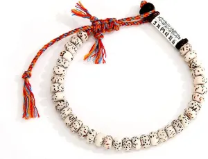 Tibetan Buddhist Braided Cotton Thread Lucky Knots Bracelet Natural Bodhi Beads Carved Amulet Handmade Bracelet for Men