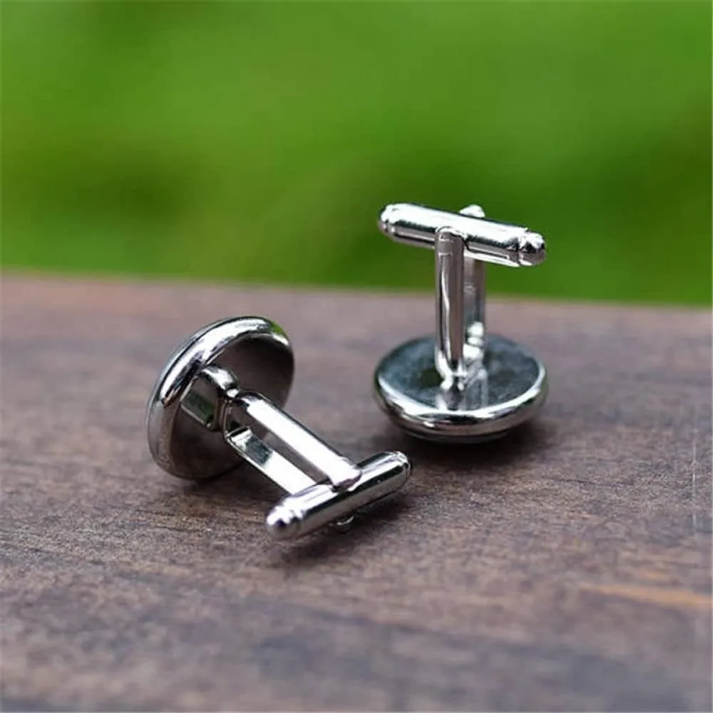 Trinidad and Tobago Flag Cufflinks - Pattern Flag Art Men's Casual Cloth Insert Round Shirt Cufflinks, Business Wedding Party Jewelry Gift Anniversary Birthday
