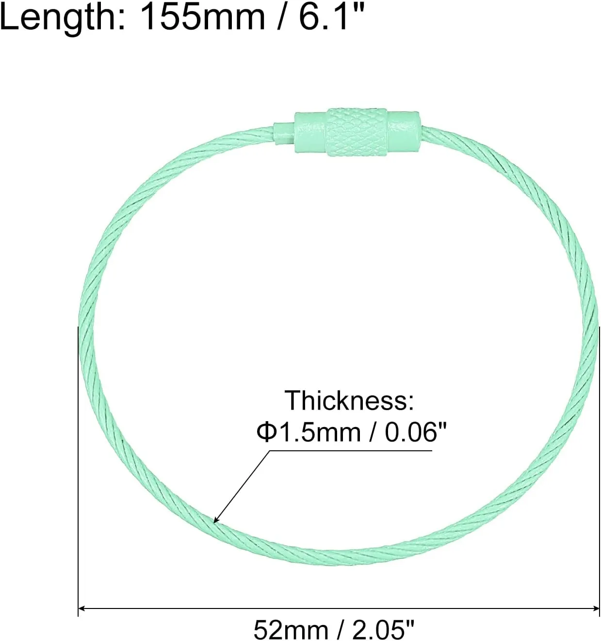 uxcell Cable Key Rings, Wire Keychain Twist Loops for Lanyards, Keychains