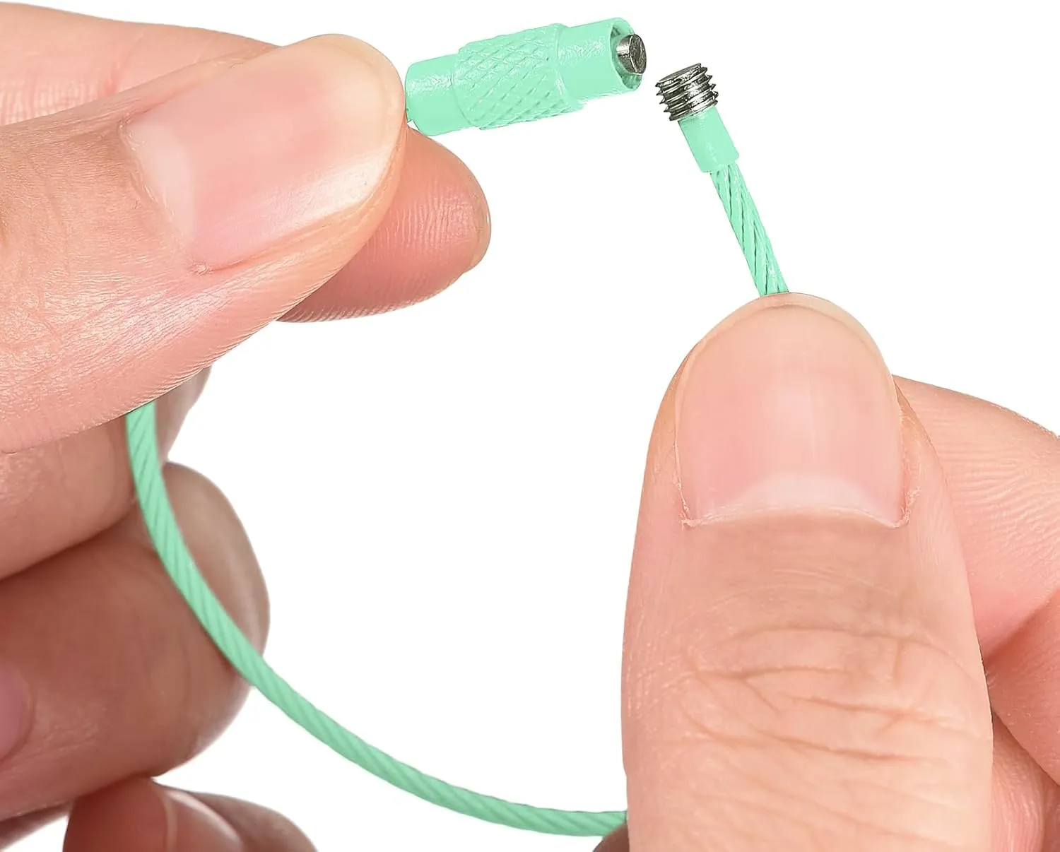 uxcell Cable Key Rings, Wire Keychain Twist Loops for Lanyards, Keychains