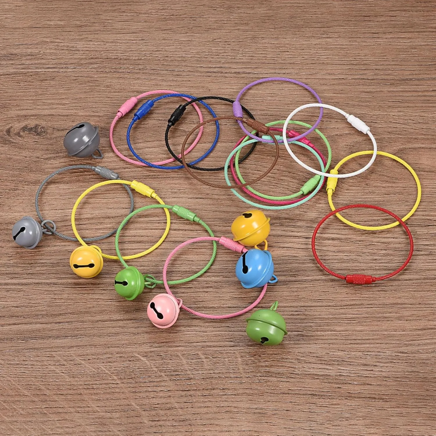 uxcell Cable Key Rings, Wire Keychain Twist Loops for Lanyards, Keychains