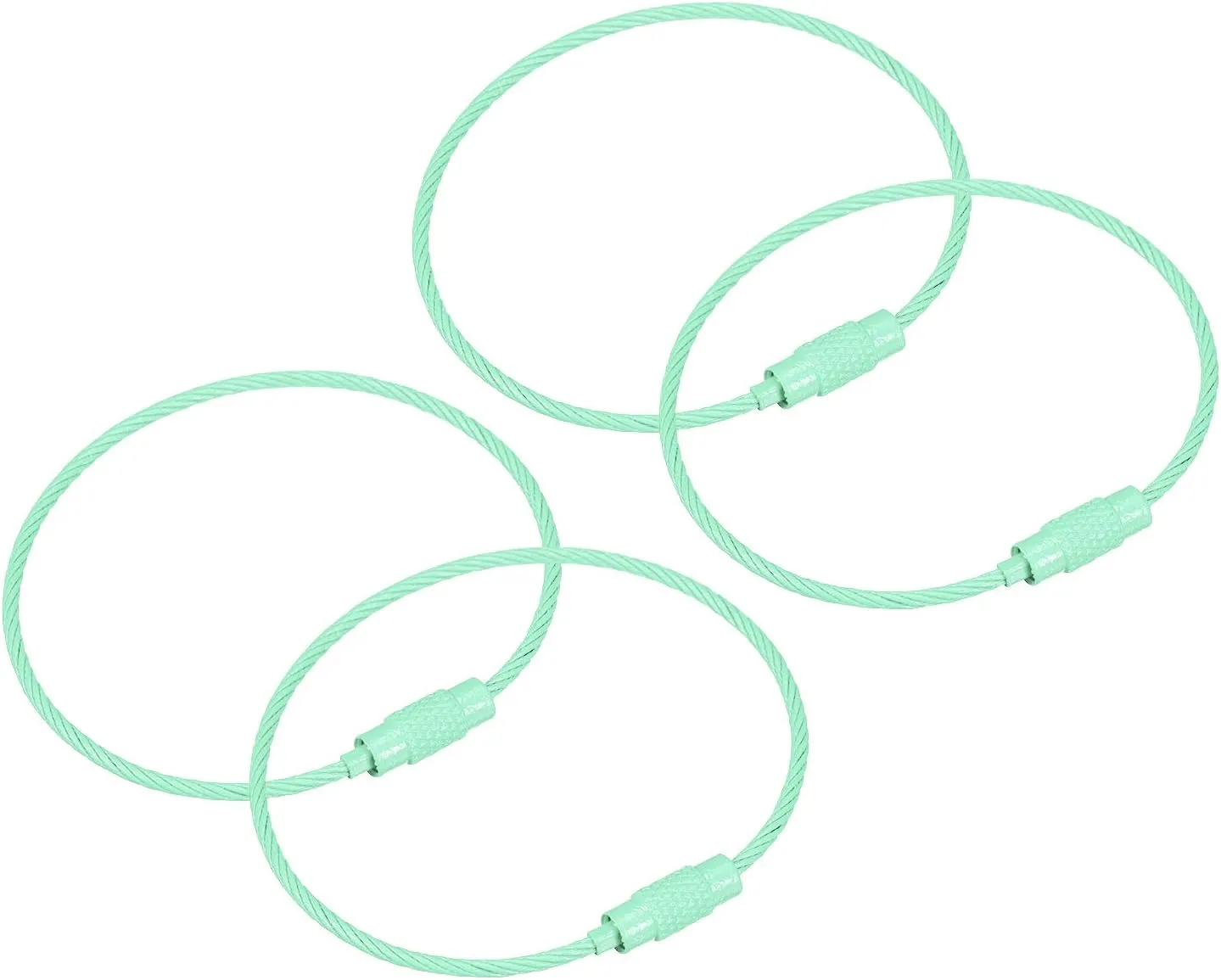 uxcell Cable Key Rings, Wire Keychain Twist Loops for Lanyards, Keychains