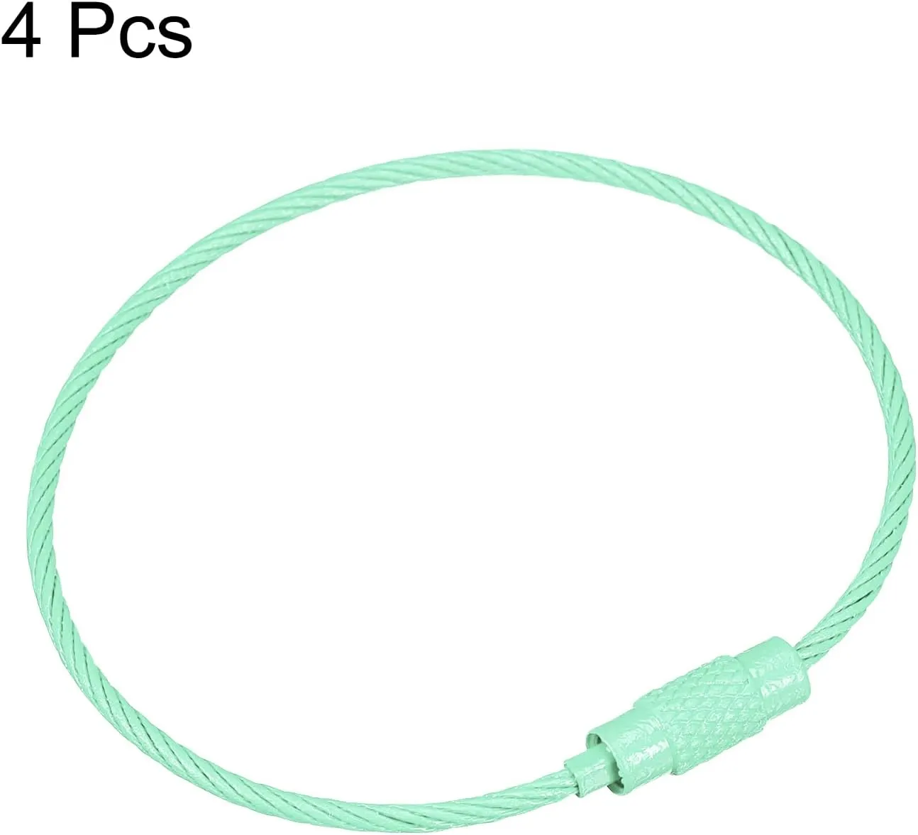 uxcell Cable Key Rings, Wire Keychain Twist Loops for Lanyards, Keychains