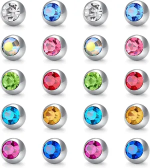 VCMART 14G 5mm 8mm Replacement Balls Externally Threaded Piercing Balls for Tongue Nipple Navel Belly Button Rings Industrial Barbell Piercing Surgical Steel Body Piercing Jewelry Parts