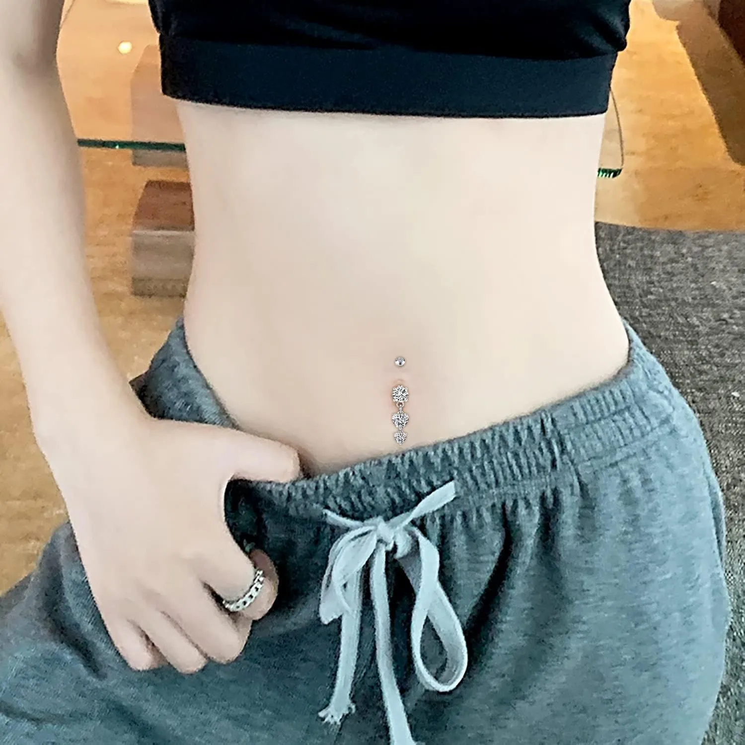 VCMART Belly Button Ring Belly Button Piercing Surgical Steel Belly Rings 14G Belly Button Rings Belly Navel Rings Piercing Jewelry