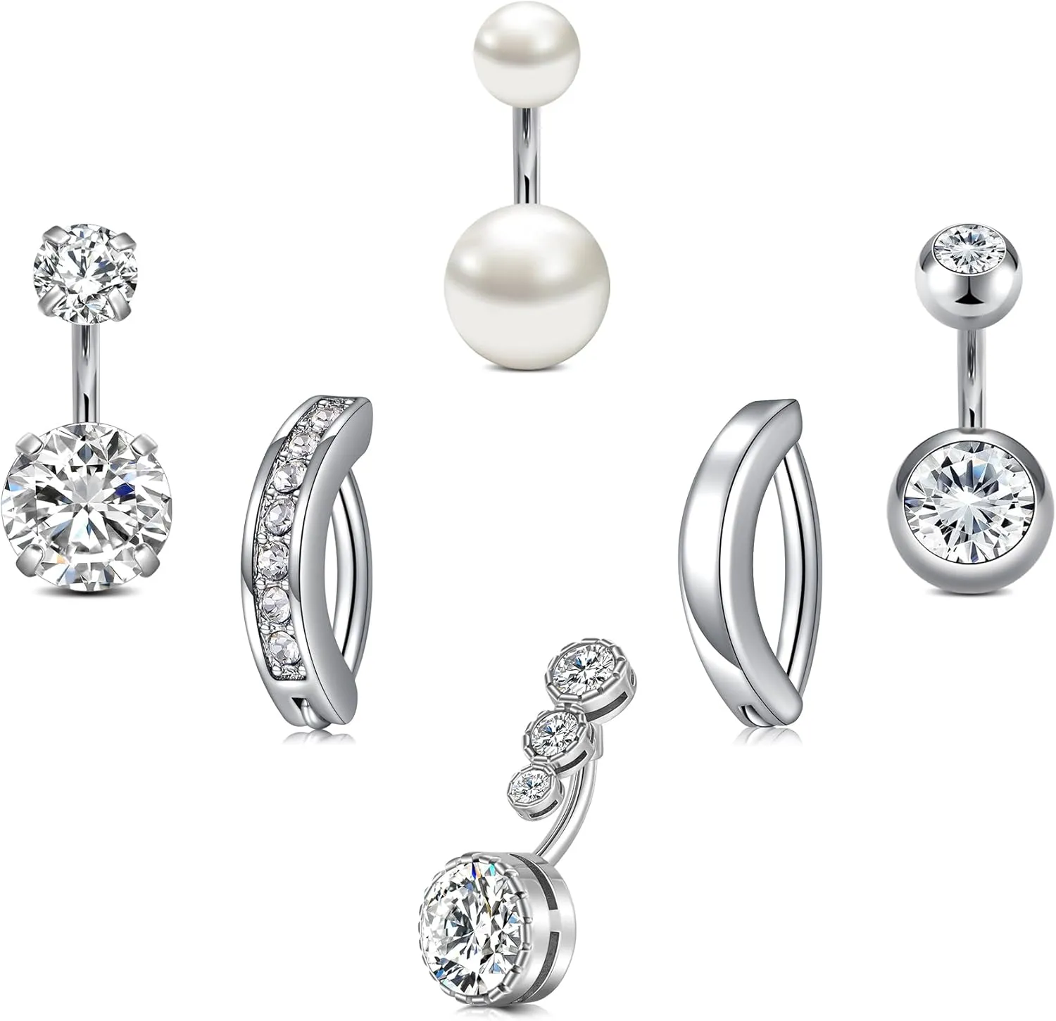 VCMART Belly Button Ring Short Bar Belly Ring Short Belly Button Rings Surgical Steel 6mm Belly Rings for Women Small Belly Button Piercing Navel Rings Piercing Jewelry