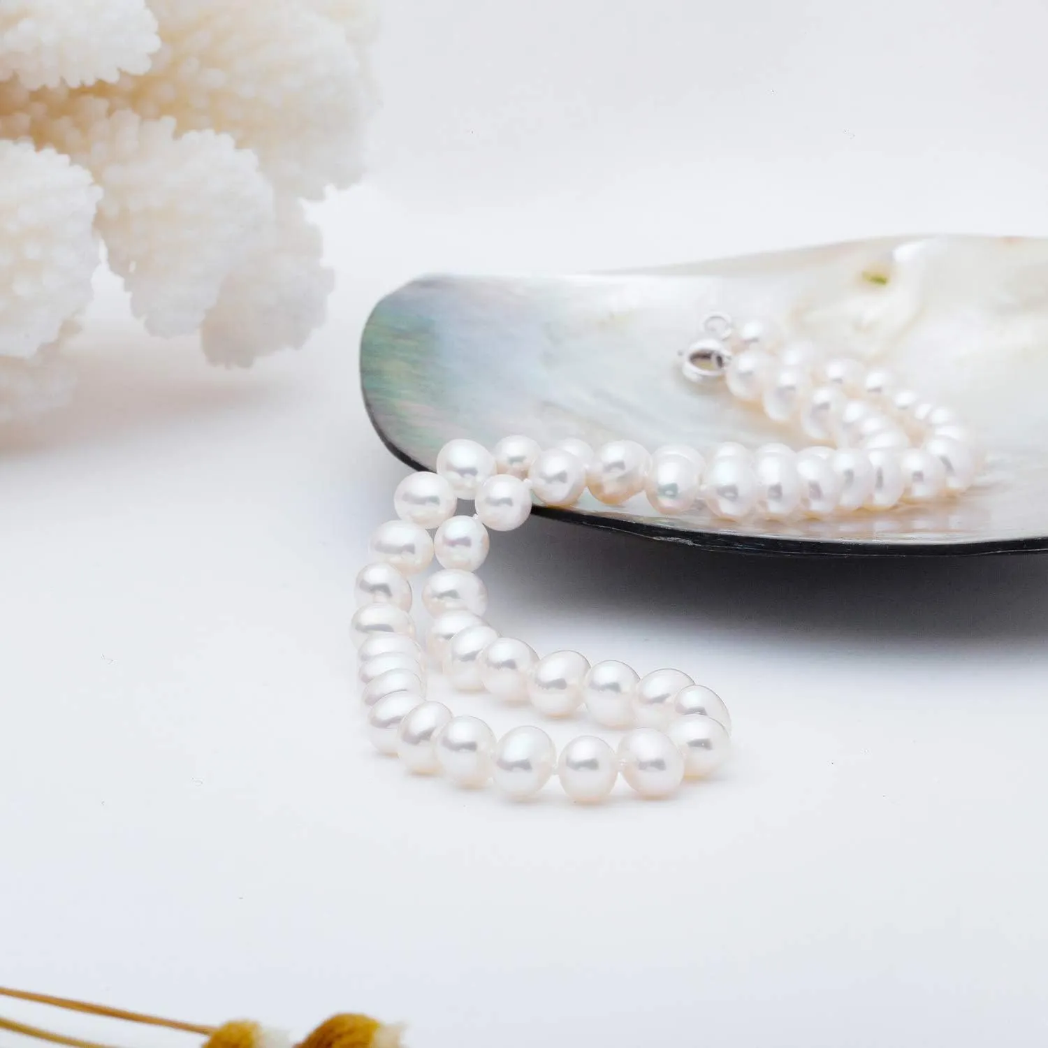 VIKI LYNN Pearl Necklace AAA Freshwater Cultured Pearl Sterling Silver Jewelry for Women