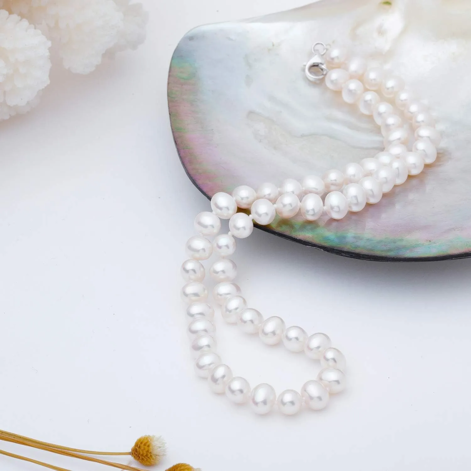 VIKI LYNN Pearl Necklace AAA Freshwater Cultured Pearl Sterling Silver Jewelry for Women