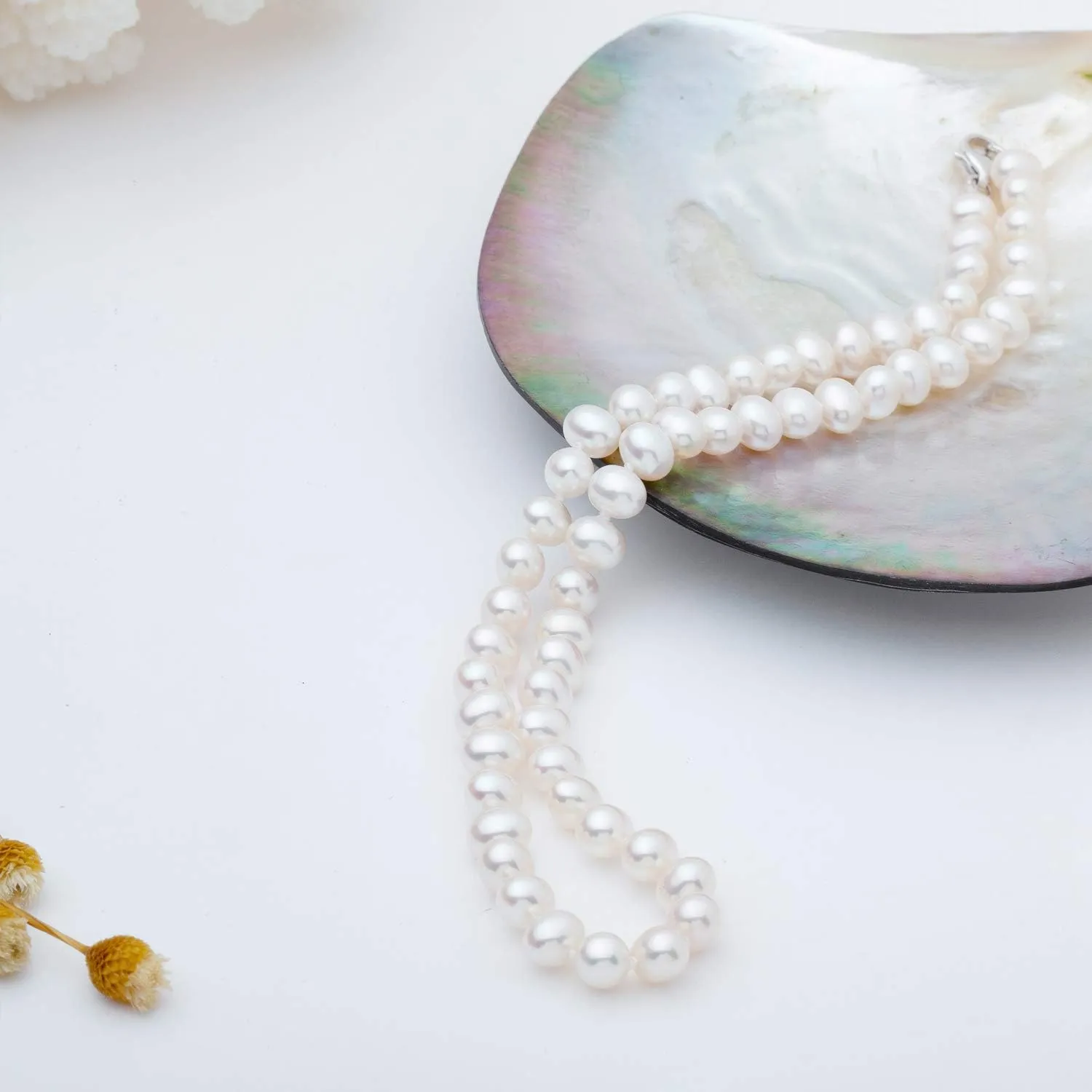 VIKI LYNN Pearl Necklace AAA Freshwater Cultured Pearl Sterling Silver Jewelry for Women