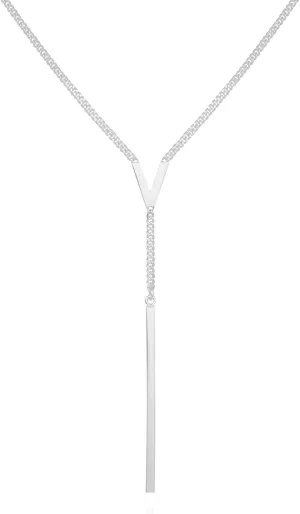 Vince Camuto Silvertone Lariat Y Necklace For Women
