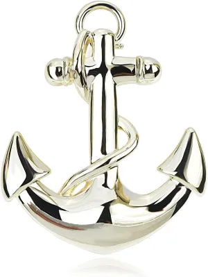 Vintage Nautical Sailboat Navy Rudder Anchor Brooch Pin Sailor Seaman Badge Jewelry Ship Wheel Pin