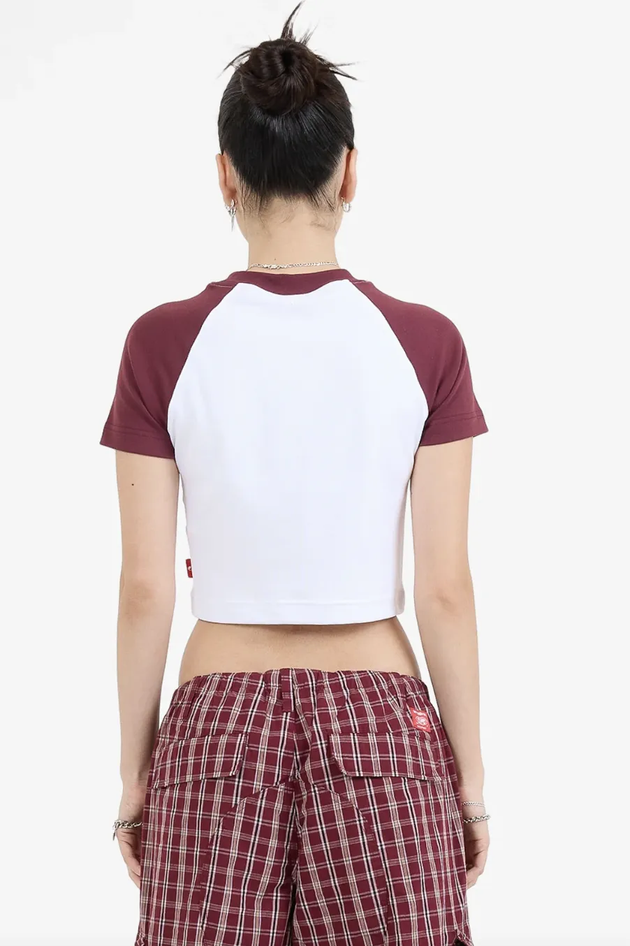 WORSHIP SUPPLIES CHERUB RAGLAN MICRO TEE - WHITE/WINE