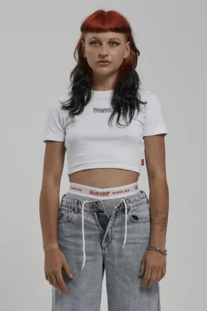 WORSHIP SUPPLIES WOMENS MEANCORE MICRO TEE - WHITE