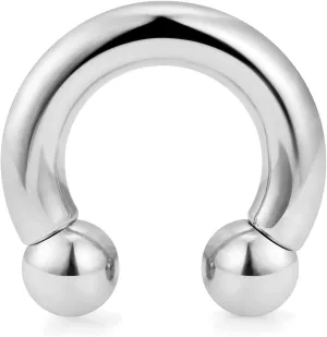 Yaalozei 0G Spetum Rings Ear Gauges Earrings Plug Tunnel Streching Piercing Kit Surgical Stainless Steel Horseshoe Barbell Prince Albert Nose PA Cartilage Earring Ring Piercing Jewelry Women Men 19mm