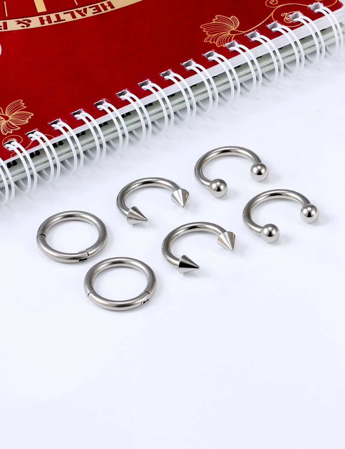 Yaalozei 10G 8G 6G Septum Rings Hinged Ear Gauges Clicker Silver 316L Surgical Steel Heavy Horseshoes Gauges Tunnels Ear Lobe Earrings stretching kit 12mm 14mm 16mm